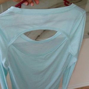 Pink sleeved open back shirt